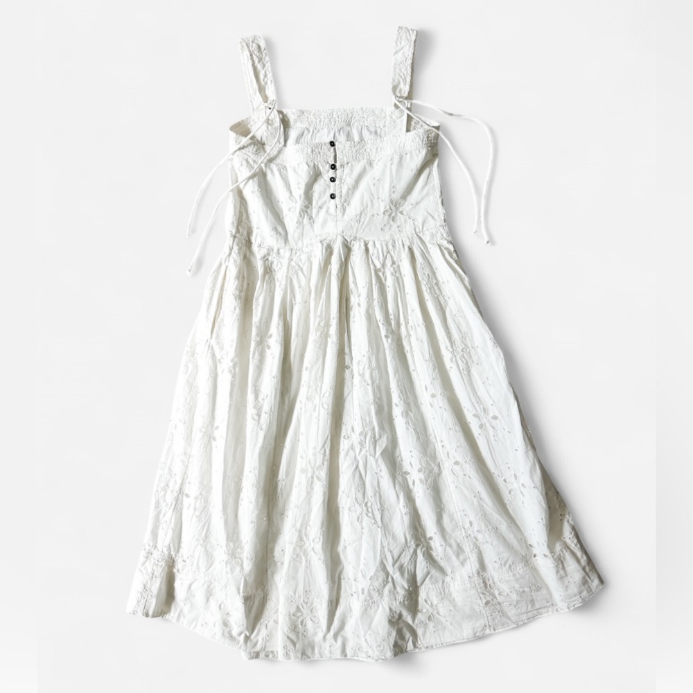 FREE PEOPLE Primavera Eyelet Tie Midi Dress - White Women’s - Size Small - Picture 6 of 16